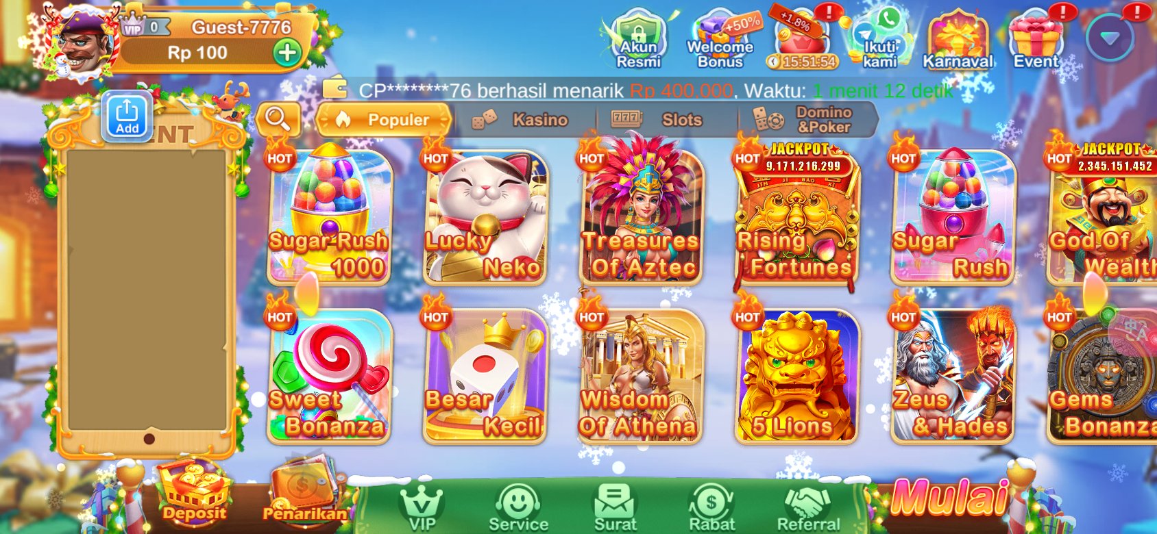 Gowin APK - Slot populer dengan jackpot besar.